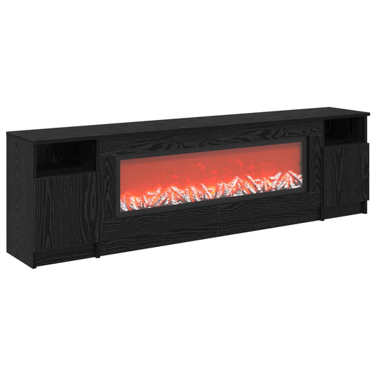 vidaXL Electric Fireplace Black Oak 165 x 28.5 x 47 cm Engineered wood