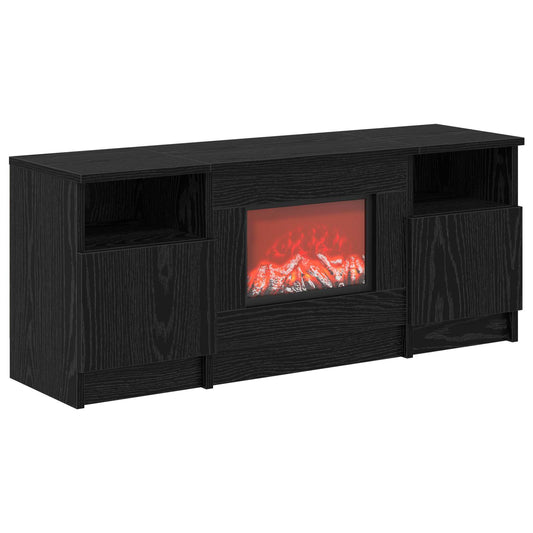 vidaXL Electric Fireplace Black Oak 98 x 28.5 x 40.5 cm