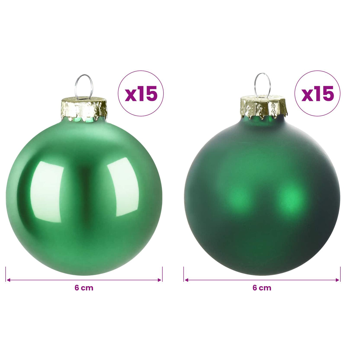 vidaXL Christmas Ball Set 30 pcs Green 6 cm Polystyrene