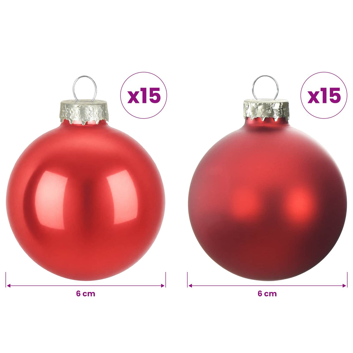 vidaXL Christmas Ball Set 30 pcs Red 6 cm Polystyrene