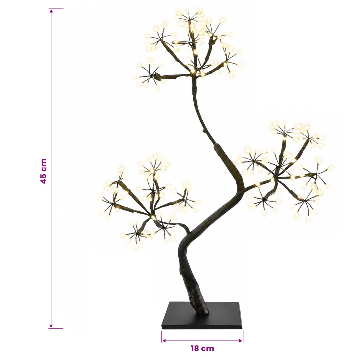 vidaXL S-Shape LED Christmas Tree 2 pcs Black 45 cm Plastic 336 LEDs