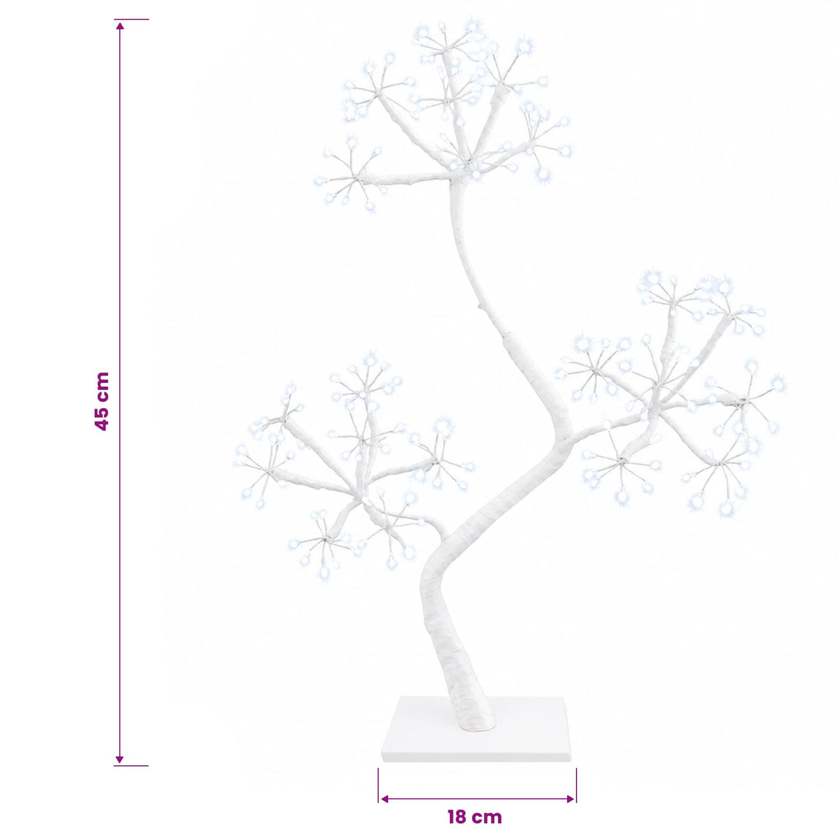 vidaXL S-Shape LED Christmas Tree 2 pcs White 18 x 18 x 45 cm Steel