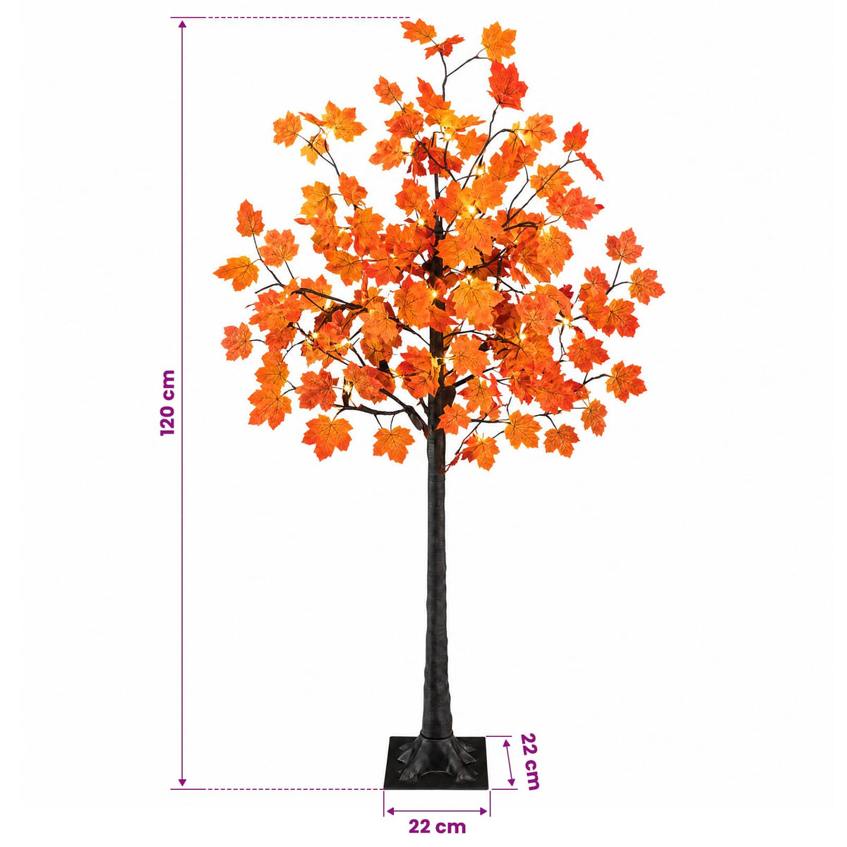 vidaXL LED Maple Christmas Tree Brown 120 cm Plastic 48 LEDs