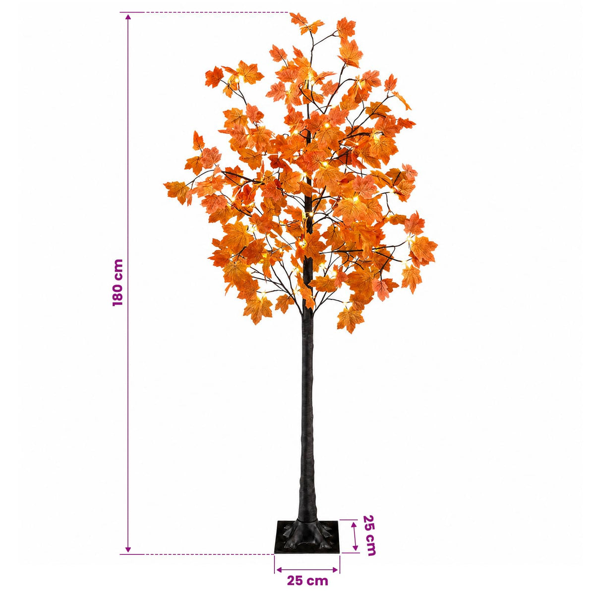 vidaXL LED Maple Christmas Tree Brown 180 cm Plastic 120 LEDs