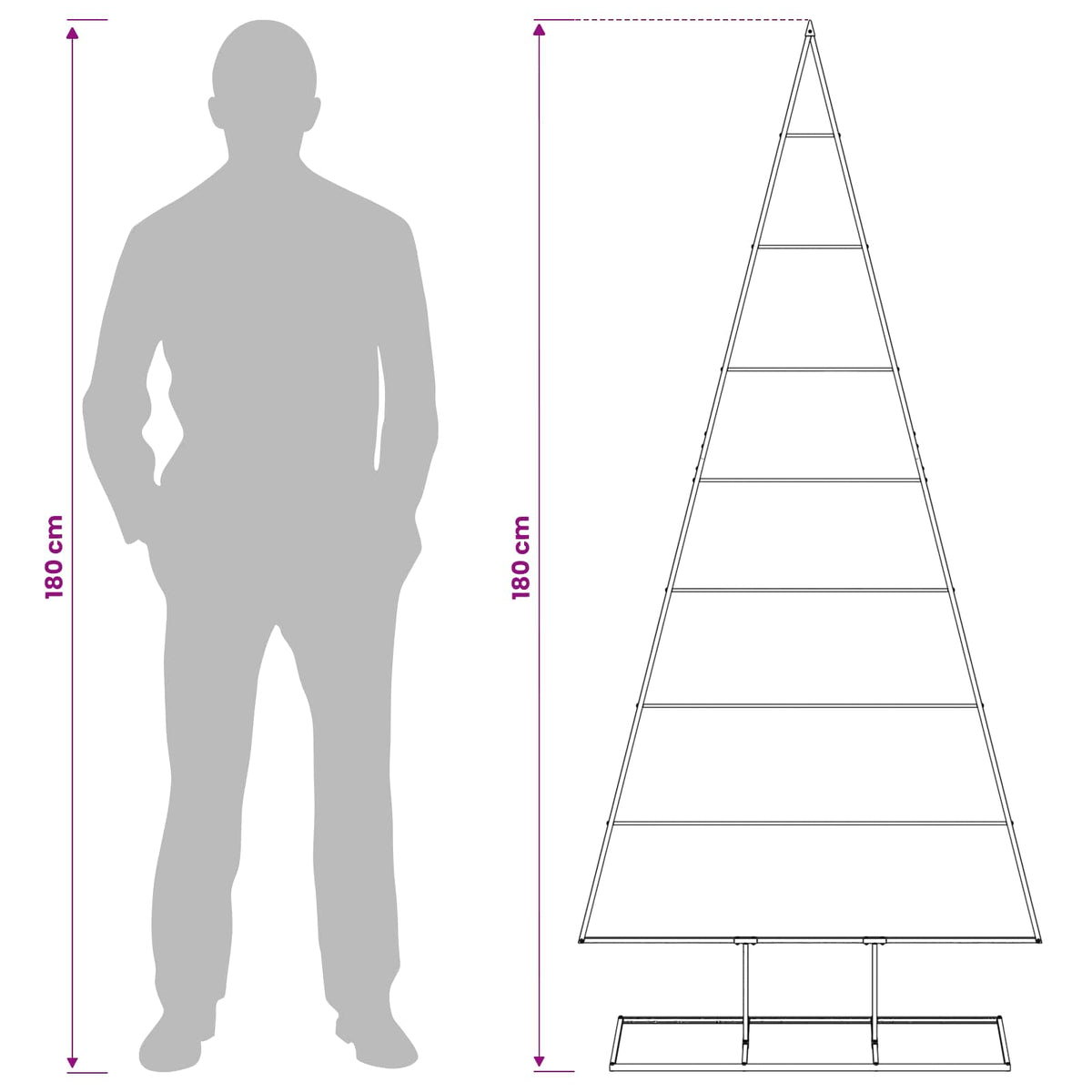 vidaXL Metal Christmas Tree KUOPIO 180 cm Metal Black