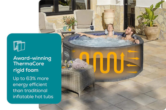Lay-Z-Spa Carrara AirJet ThermaCore Rigid Foam Hot Tub 6 Person WiFi
