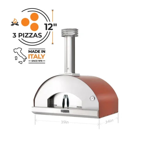 Fontana Mangiafuoco Anthracite Built-In Wood Pizza Oven
