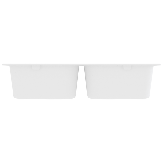 vidaXL Kitchen Sink Quartz and Resin 76 x 48 x 30 cm White