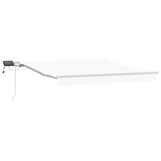 vidaXL Manual Retractable Awning with LED White 300x250 cm