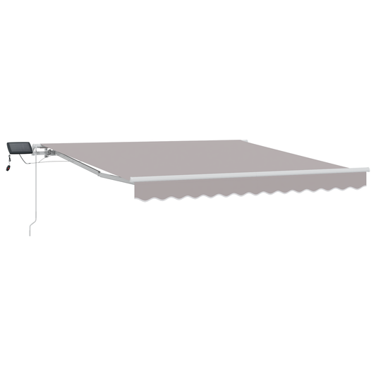 vidaXL Manual Retractable Awning with LED Light Grey 300x250 cm