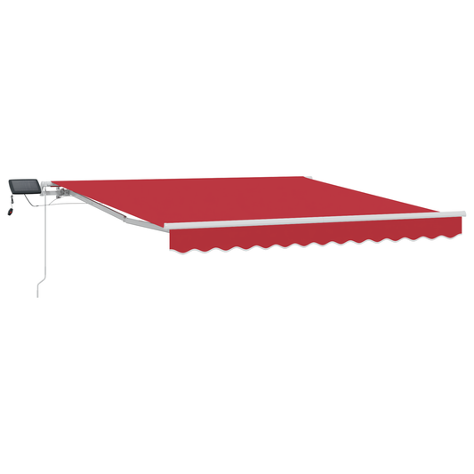 vidaXL Manual Retractable Awning with LED Red 300x250 cm