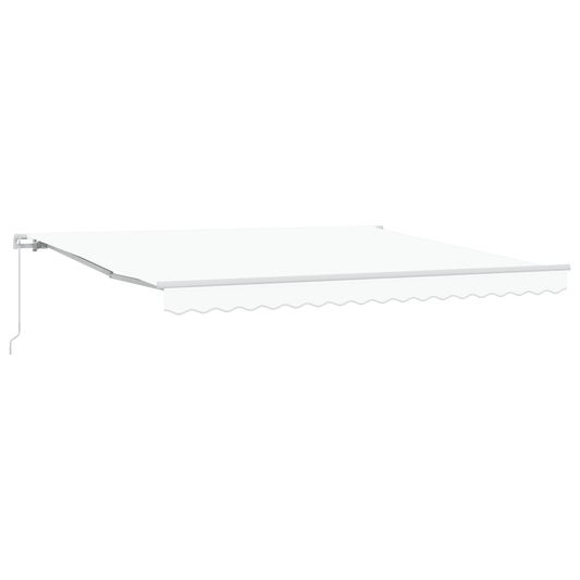 vidaXL Manual Retractable Awning White 400x300 cm