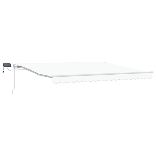 vidaXL Manual Retractable Awning with LED White 400x300 cm