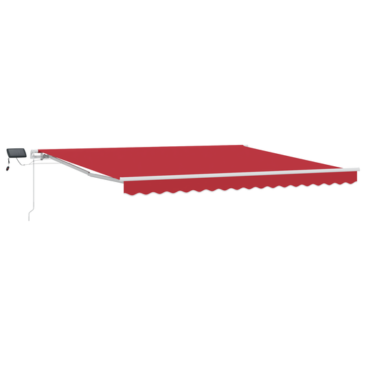 vidaXL Manual Retractable Awning with LED Red 400x300 cm