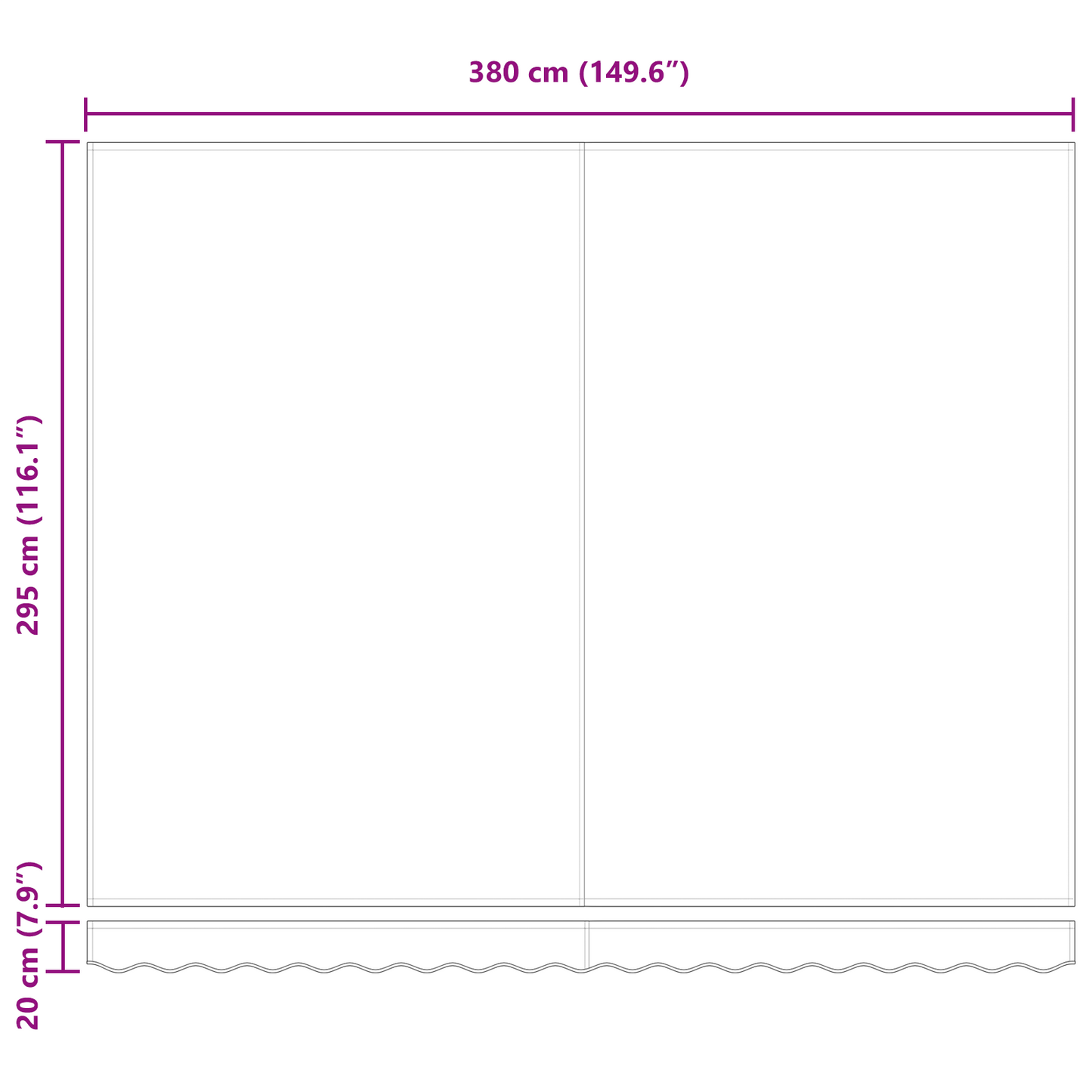 vidaXL Manual Retractable Awning with LED White 400x350 cm