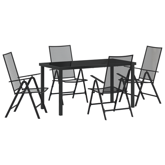 vidaXL 5 Piece Garden Dining Set Anthracite Steel
