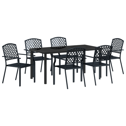 vidaXL 3 Piece Garden Dining Set Anthracite Steel