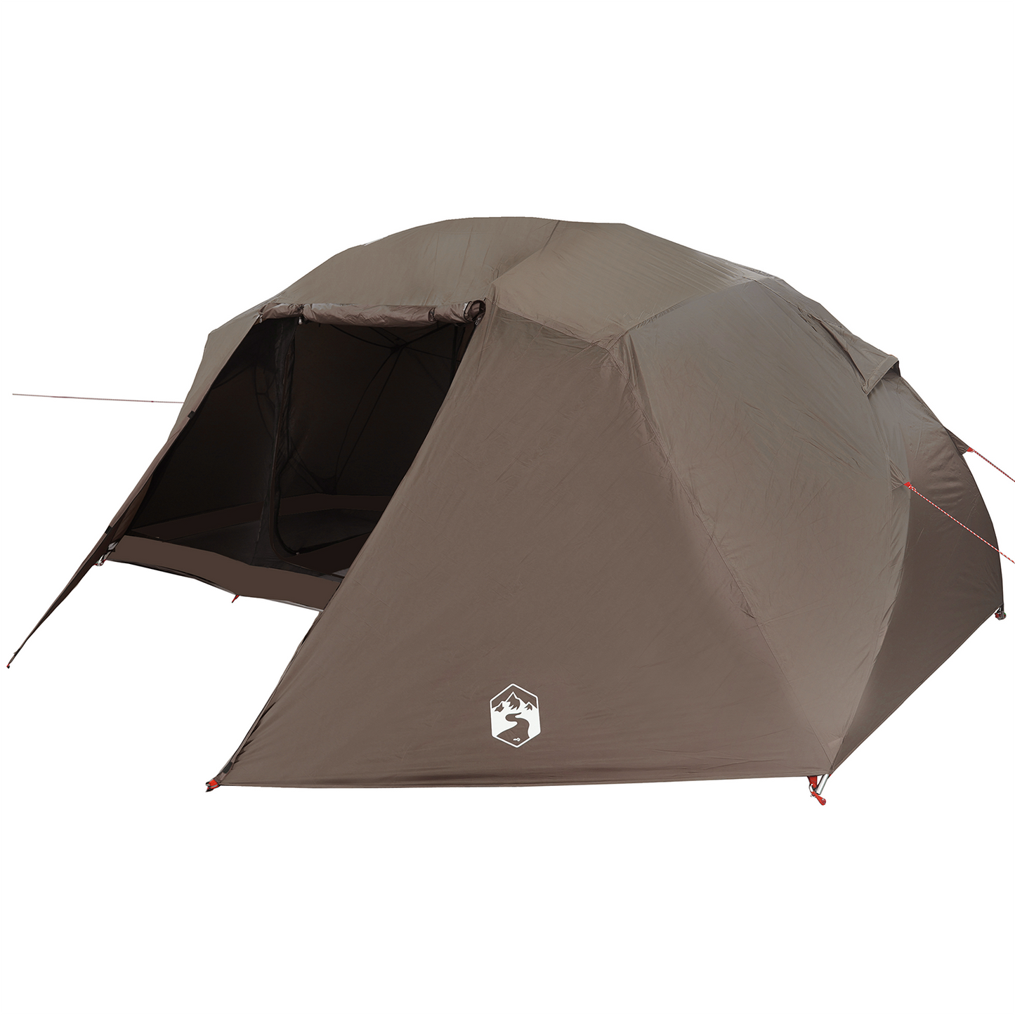 vidaXL Fishing Tent Brown Polyester 7-Person Collapsible Fishing Tent