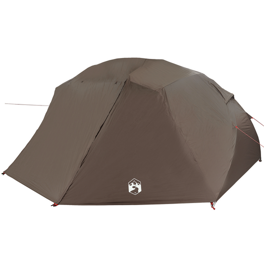 vidaXL Fishing Tent Brown Polyester 7-Person Collapsible Fishing Tent