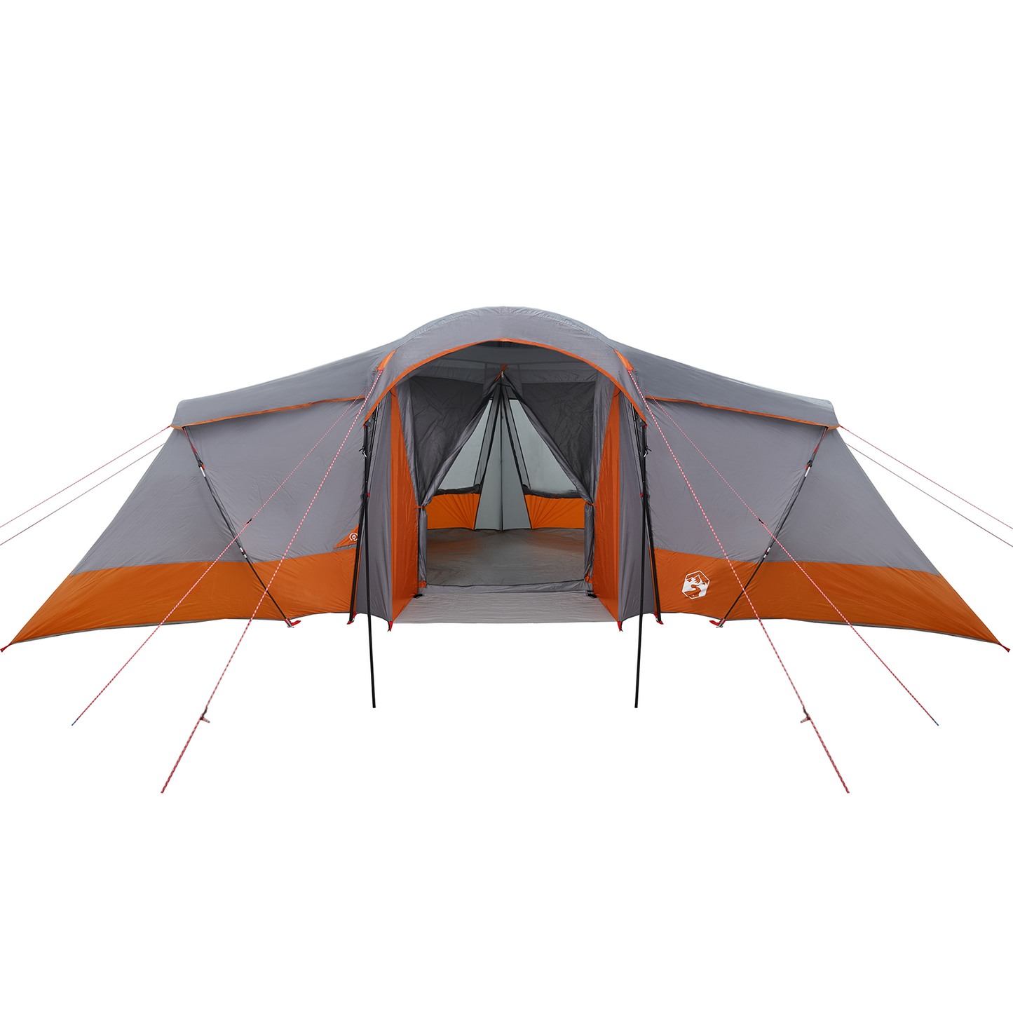 vidaXL Family Tent with Windows Dome Grey&Orange 6-Person Waterproof