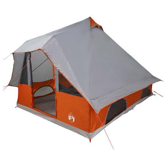 vidaXL Family Tent Tipi Grey and Orange 8-Person Waterproof