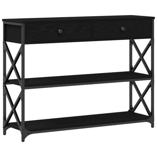 vidaXL Console Table Black oak 100 x 28 x 75 cm