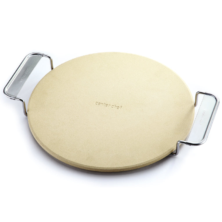 Halmo Round Pizza Stone and Carrier – Authentic Crispy Pizza Plate