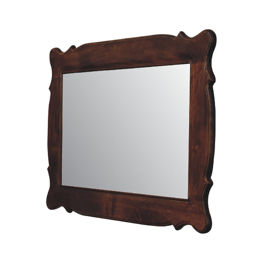 IN3317 - Chestnut Wooden Hand Carved Oblong Frame with Mirror
