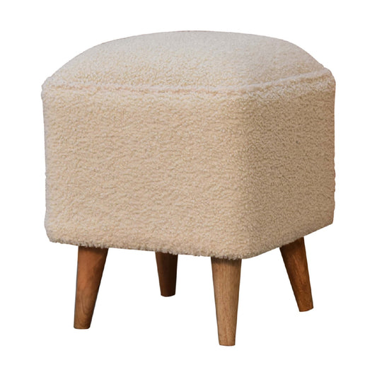 Boucle Cream Squoval Bench