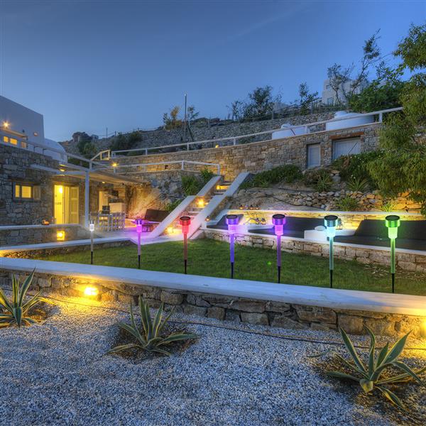 Outdoor 24 Piece 5W High Brightness Solar Power LED Lawn Lamps with Lampshades in Seven Colors