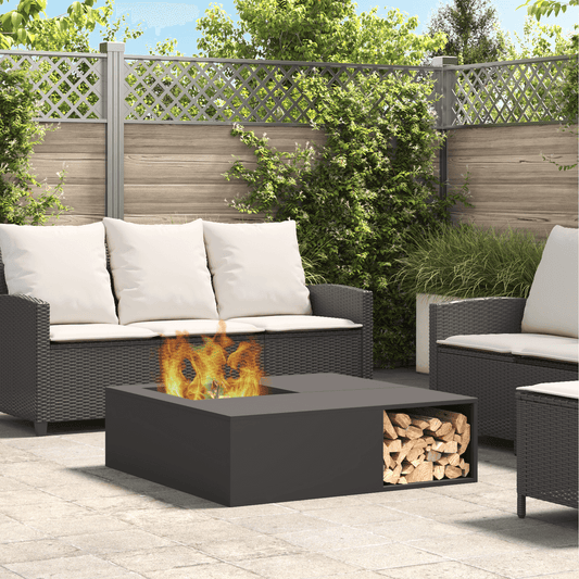 Steel Fire Pit with Log Storage: Your Garden's New Hero