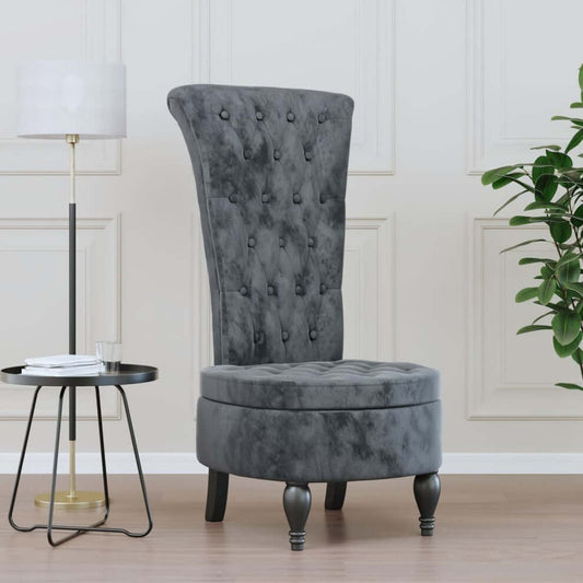 VidaXL Dark Grey Velvet High Back Chair Review