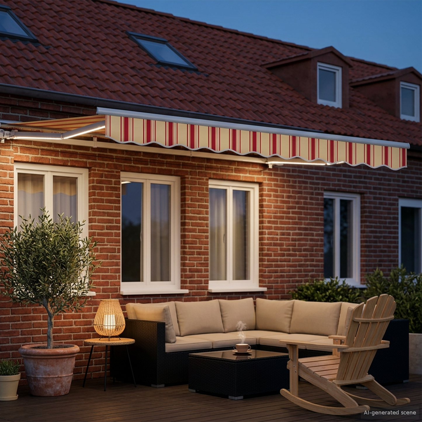 vidaXL Manual Awning Frame with LEDs 2.5 x 2 m