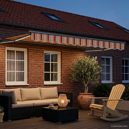 vidaXL Manual Retractable Awning with LEDs Multicolour 2.5 x 2 m