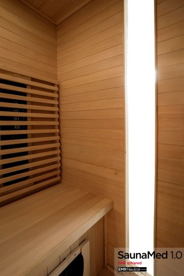 SaunaMed 2 Person Classic Hemlock FAR Infrared Domestic Indoor Sauna 13A Plug & Play