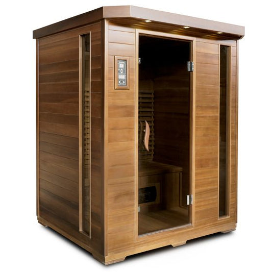 SaunaMed 3 Person Luxury Cedar FAR Infrared Domestic Indoor Sauna - EMR Neutral - 13A Plug & Play
