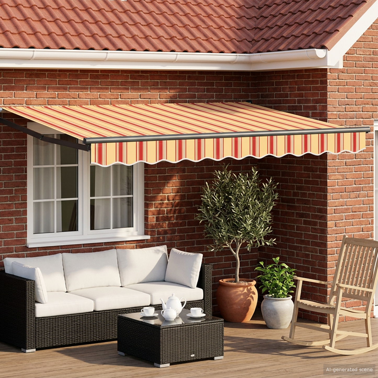 vidaXL Manual Retractable Awning with LEDs Multicolour 2.5 x 2 m