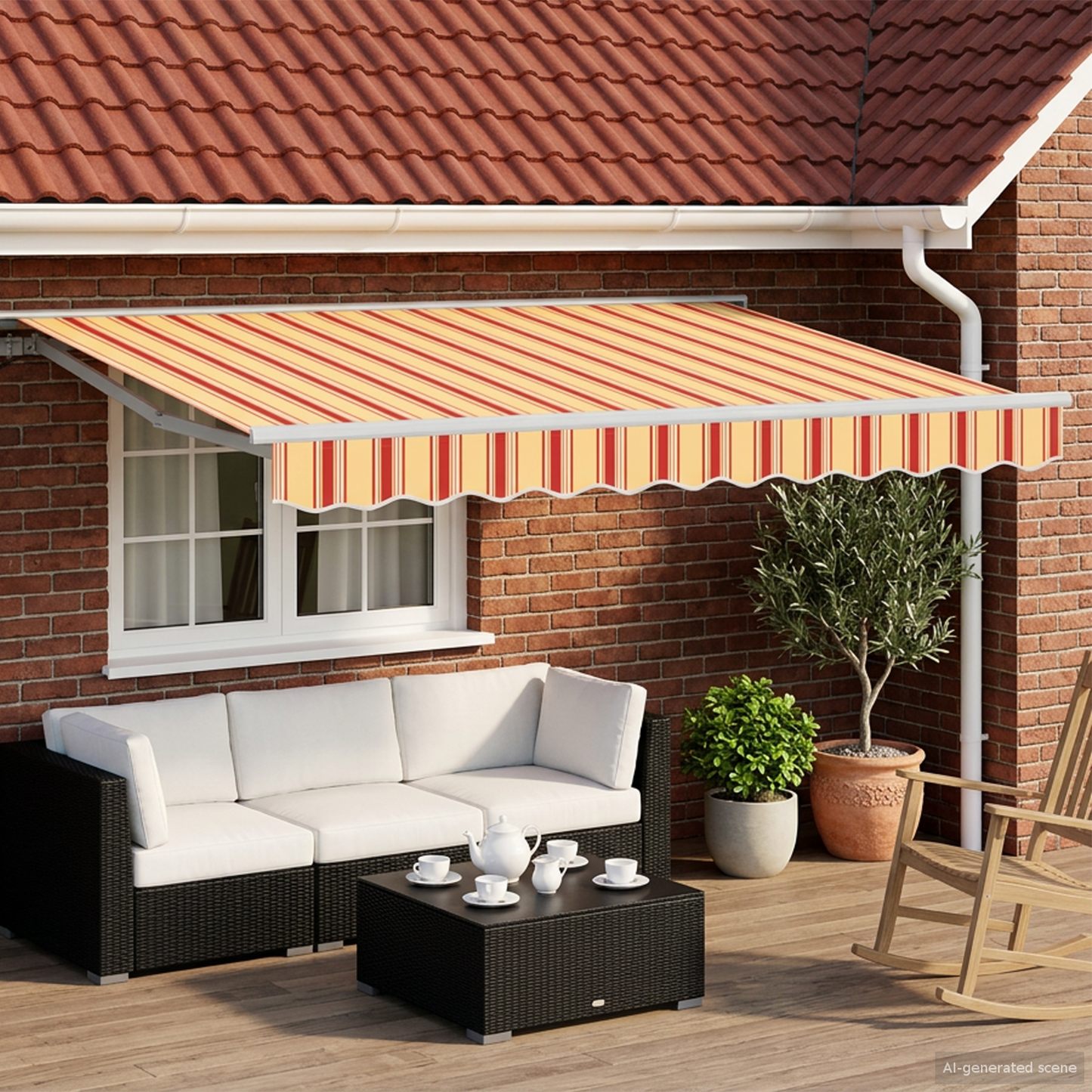 vidaXL Manual Awning Frame with LEDs 2.5 x 2 m