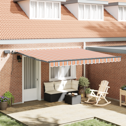 vidaXL Retractable Awning Multicolour 400 x 350 cm