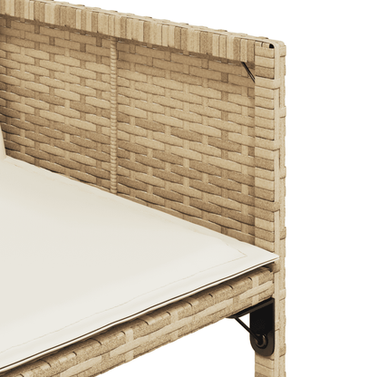 vidaXL 9 Piece Garden Dining Set with Cushions Beige Poly Rattan