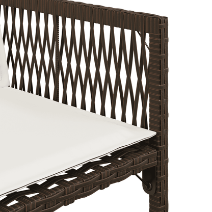 vidaXL 11 Piece Garden Dining Set with Cushions Brown Poly Rattan