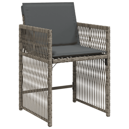 vidaXL 17 Piece Garden Dining Set with Cushions Grey Poly Rattan