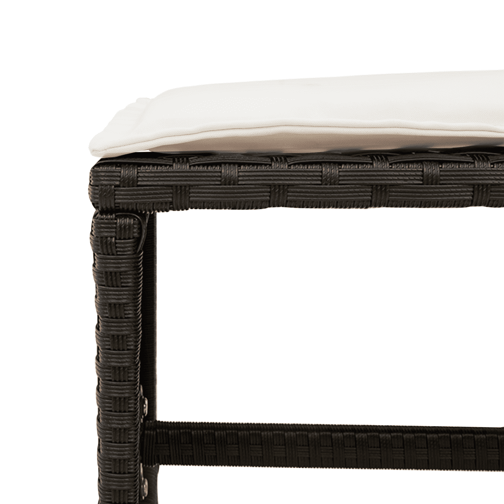 vidaXL 15 Piece Garden Dining Set with Cushions Black Poly Rattan