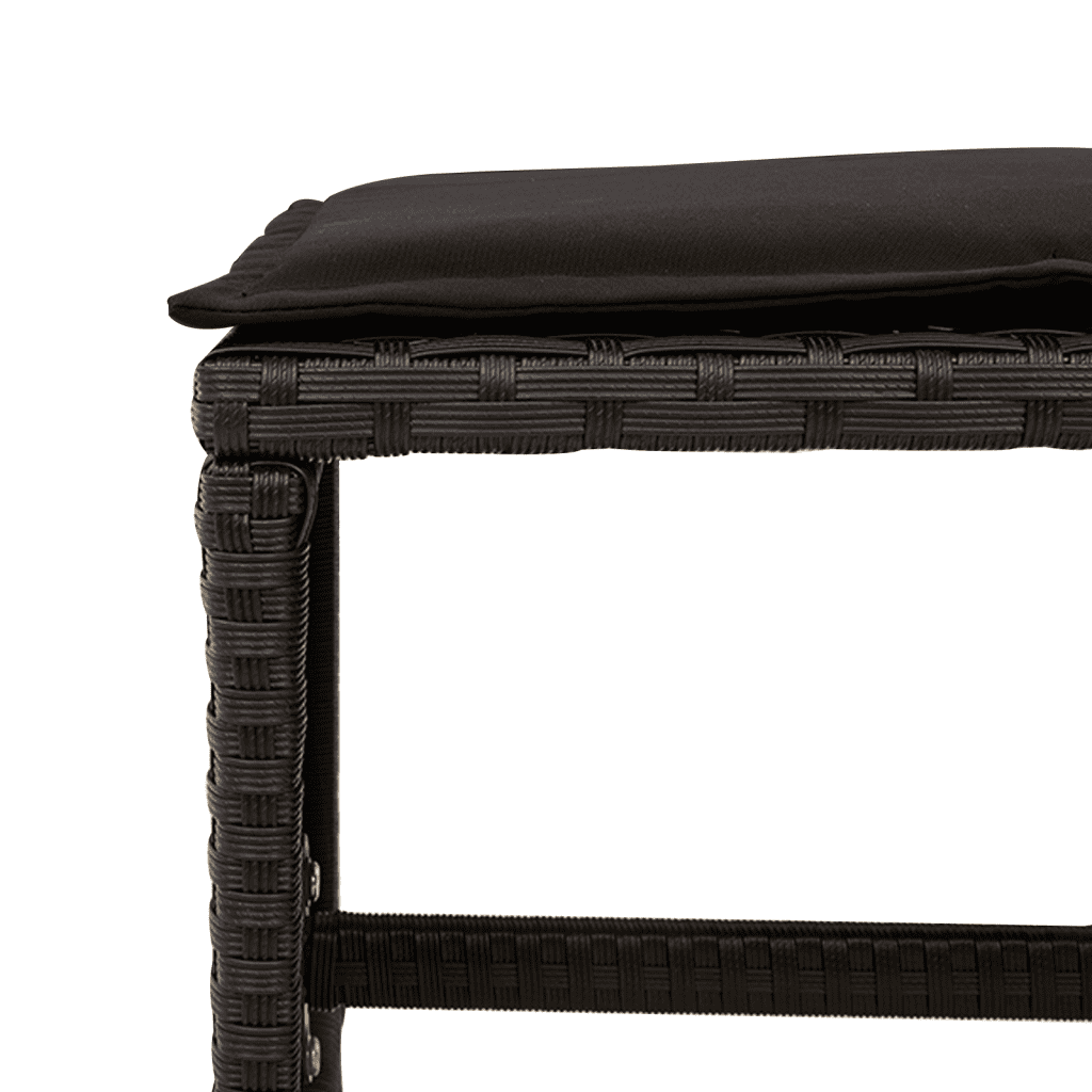 vidaXL 17 Piece Garden Dining Set with Cushions Black Poly Rattan
