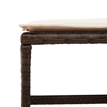 vidaXL 9 Piece Garden Dining Set with Cushions Brown Poly Rattan