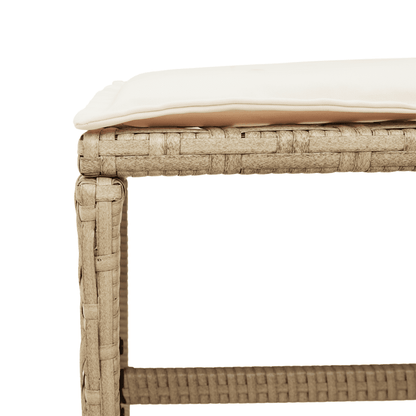 vidaXL 17 Piece Garden Dining Set with Cushions Beige Poly Rattan