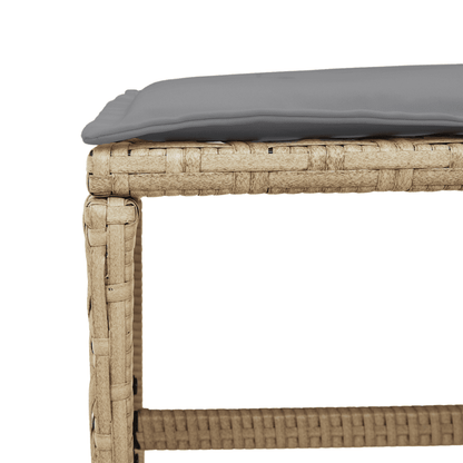 vidaXL 11 Piece Garden Dining Set with Cushions Mix Beige Poly Rattan