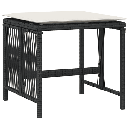 vidaXL 15 Piece Garden Dining Set with Cushions Black Poly Rattan