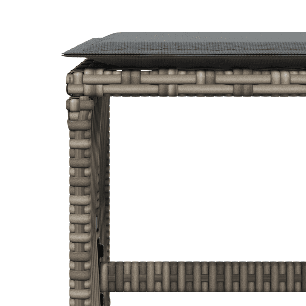vidaXL 11 Piece Garden Dining Set with Cushions Grey Poly Rattan