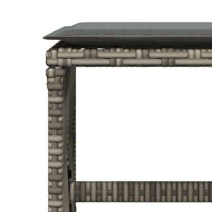 vidaXL 11 Piece Garden Dining Set with Cushions Grey Poly Rattan